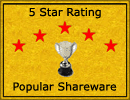 5 Star rating at Top Shareware